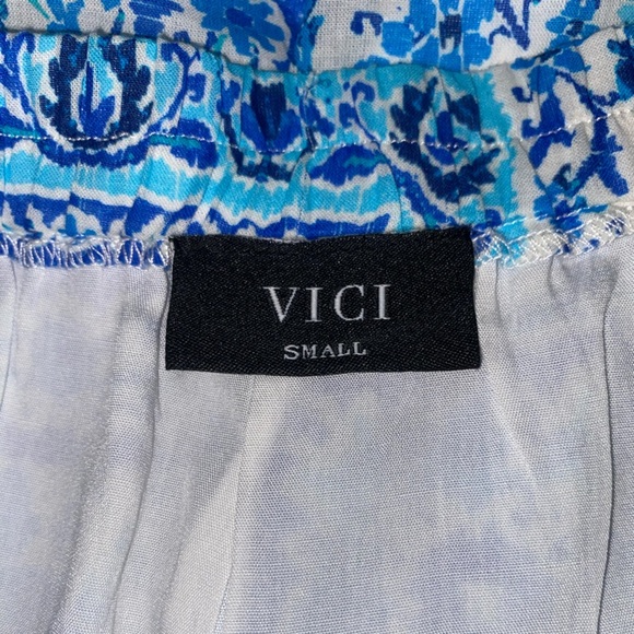 VICI Blue and White Patterned Pants size Small Lightweight - Picture 5 of 6